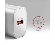 AXAGON ACU-QC18W QC 18W, 1x port USB-A, QC3.0/AFC/FCP/SMART Biała - 1485400 - zdjęcie 2